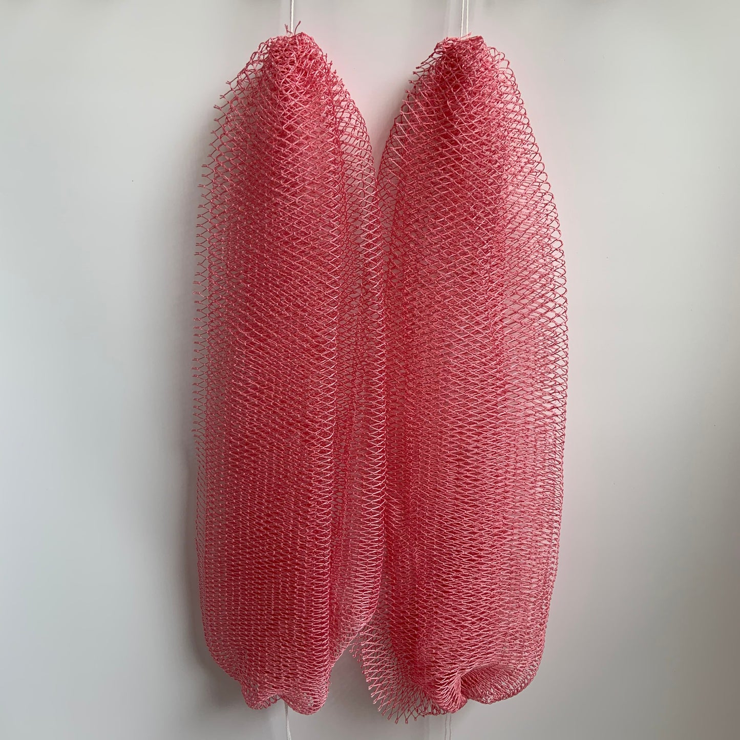 2 PCS Authentic African Exfoliating Net Bath Sponge, Rose Pink