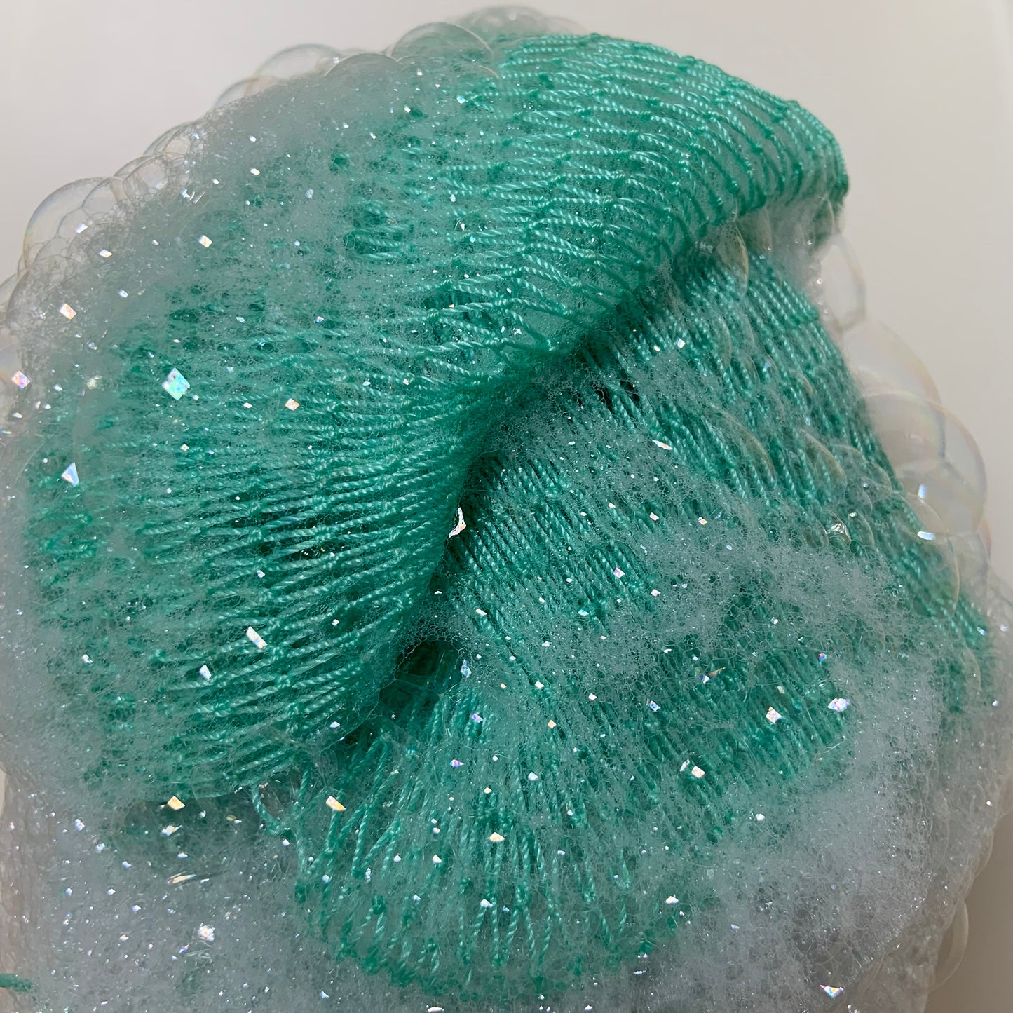 2 PCS Authentic African Exfoliating Net Bath Sponge, Seafoam