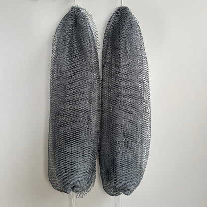 2 PCS Authentic African Exfoliating Net Bath Sponge, Grey