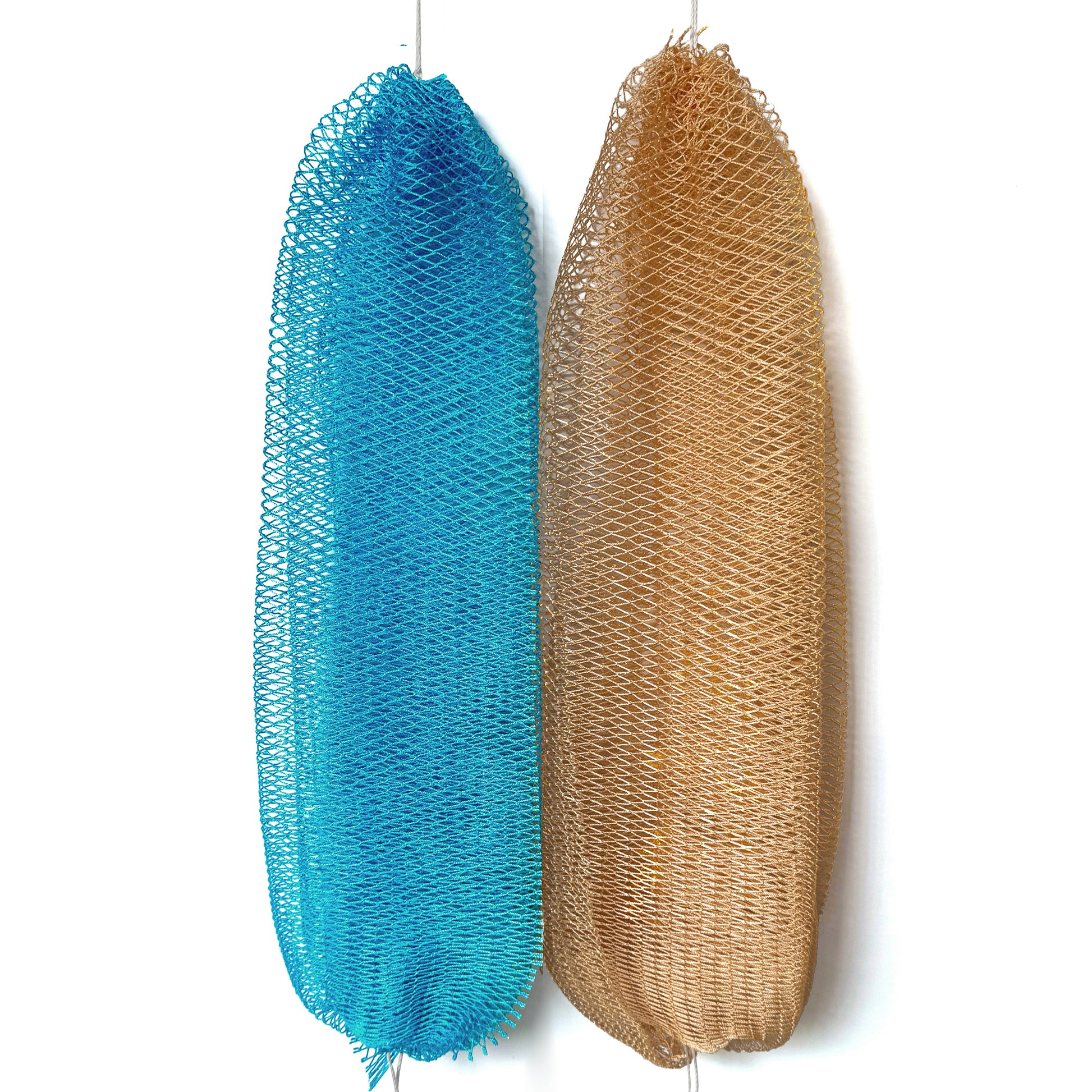 African Exfoliating Net Sponge Baby Blue + Champagne