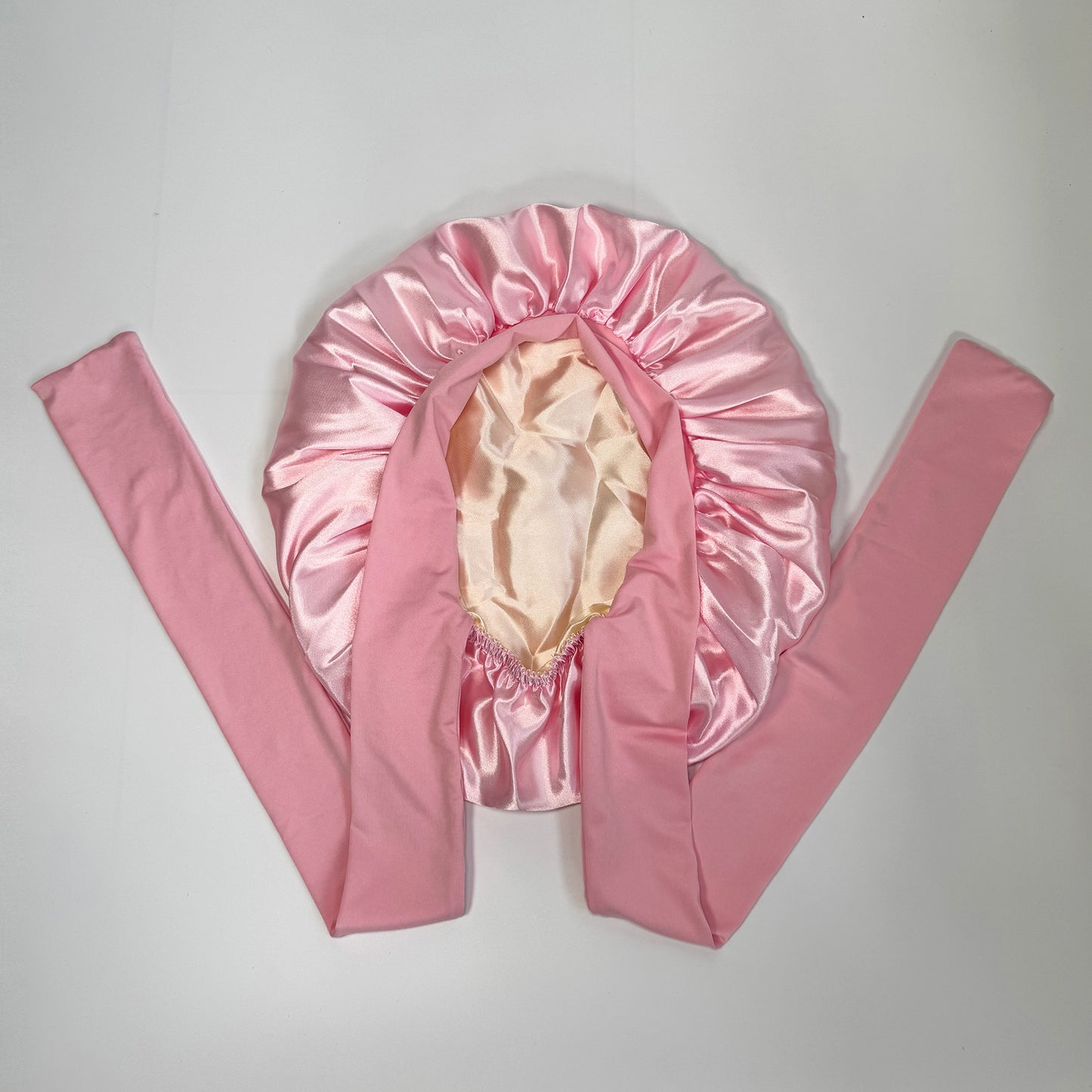 Satin Bonnet + African Exfoliating Net Sponge Set, Sleep Cap Hair Care Bonnet for Curly Hair