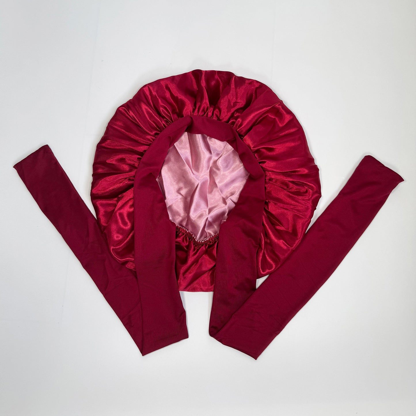 Satin Bonnet + African Exfoliating Net Sponge Set, Sleep Cap Hair Care Bonnet for Curly Hair