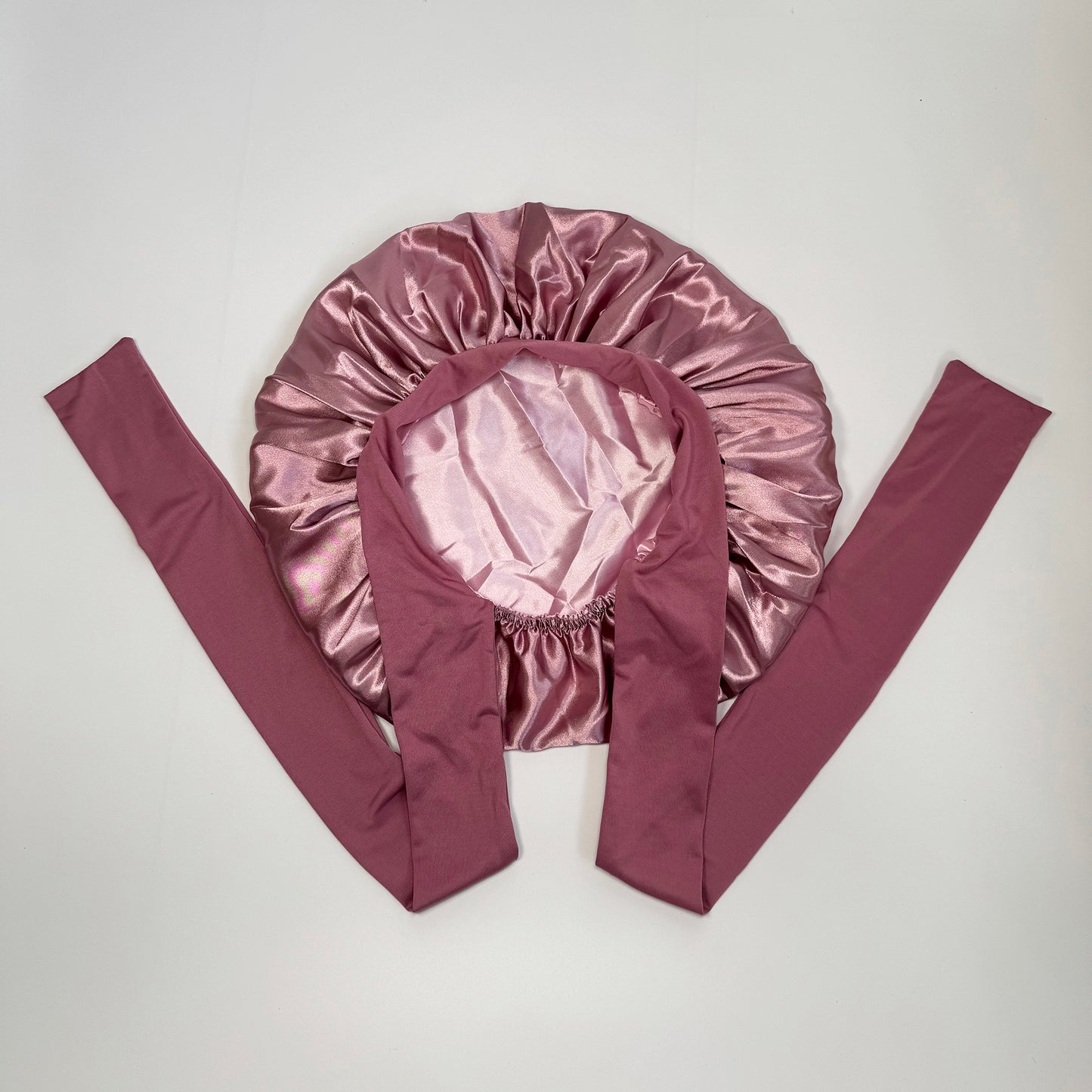 Satin Bonnet + African Exfoliating Net Sponge Set, Sleep Cap Hair Care Bonnet for Curly Hair