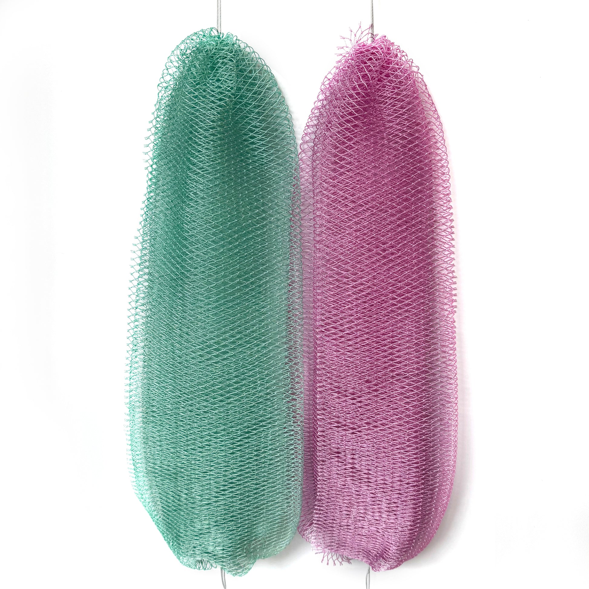 African Exfoliating Net Sponge Seafoam + Lavender Pink